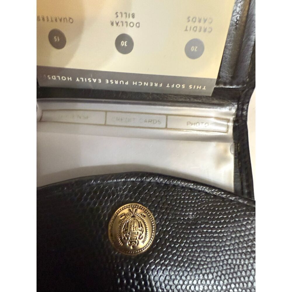 Liz Claiborne Women's Textured Leather Tri-fold Card Holder Wallet Black OS NWT - Picture 2 of 7